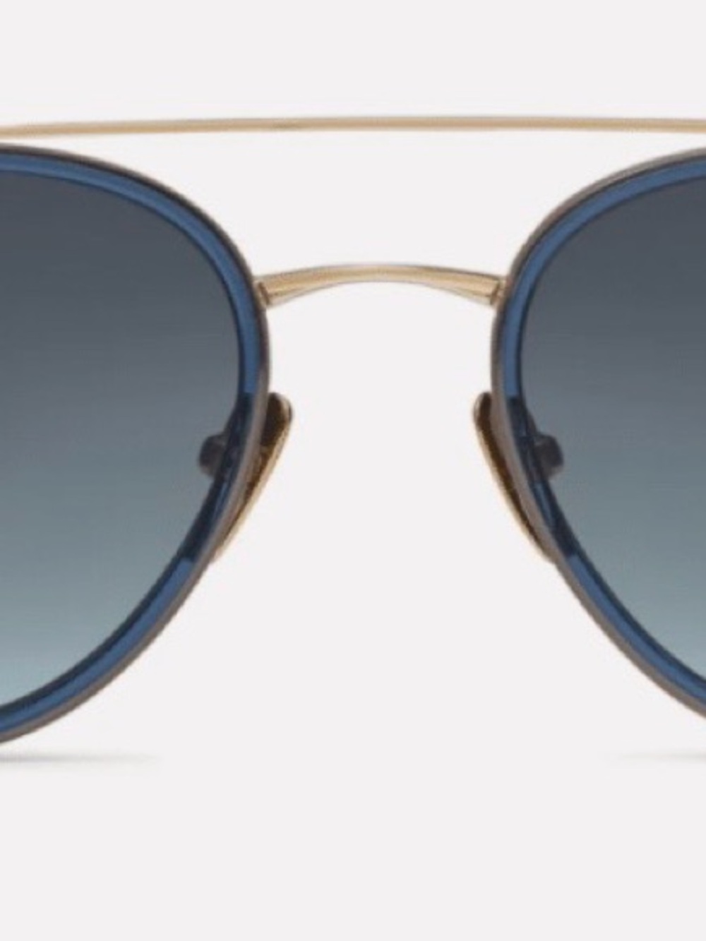 Gold Frame Blue Lens Women's Aviator Sunglasses